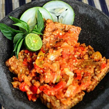  Penyet Tempe Sambal Bawang